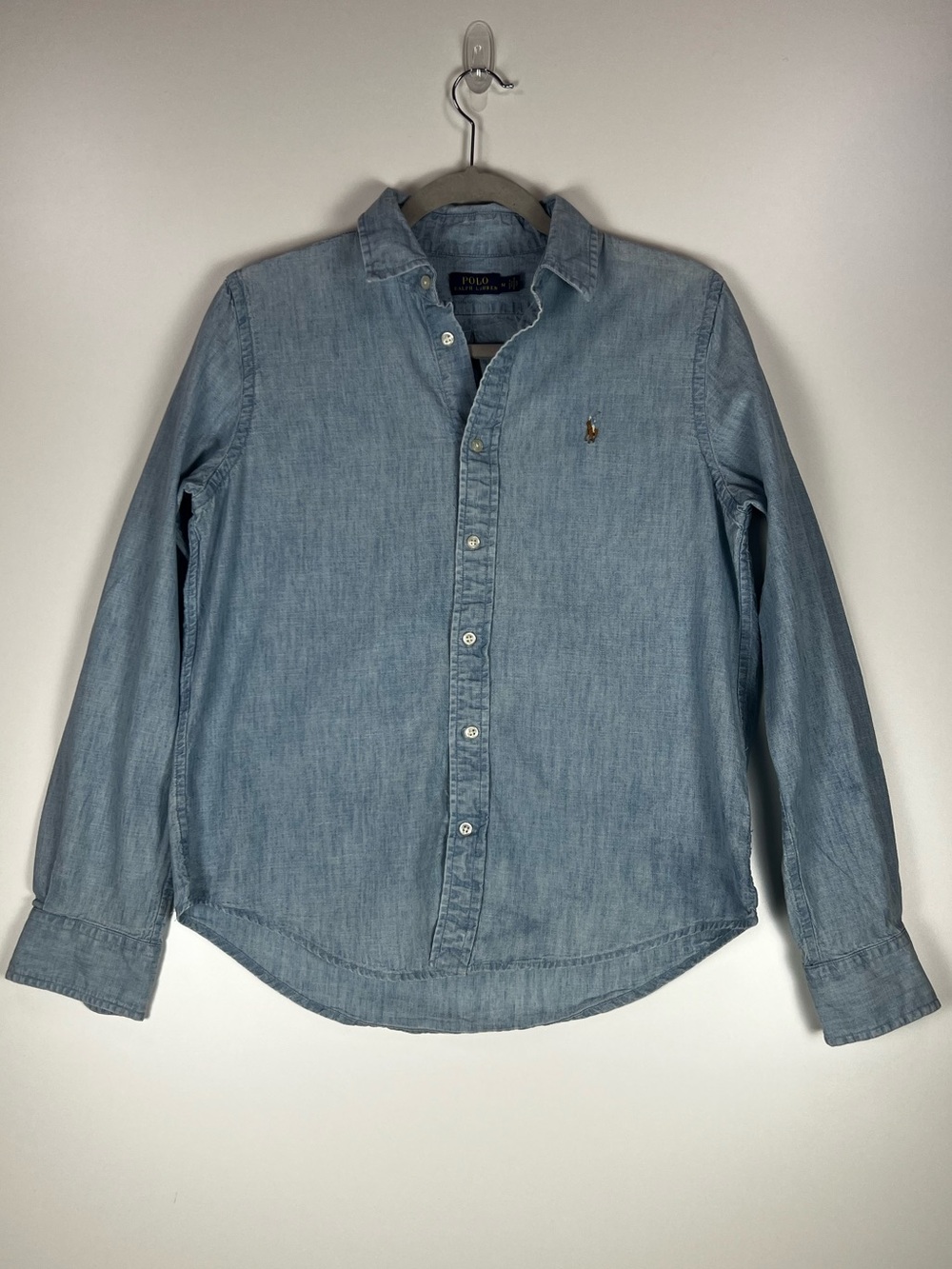 Polo Ralph Lauren Chambray Button-Down Shirt Blue Men's Medium Preppy